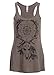 Womens Grey Bohemian Bull Skull Dreamcatcher Loose Fit Tank Top