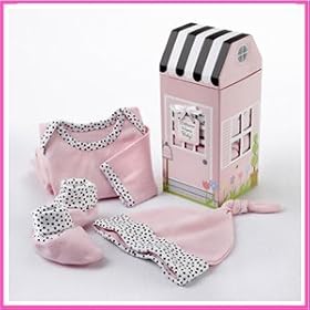 Welcome Home Baby! 3-Piece Layette Set in Keepsake Gift Box (Pink)
