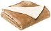 LCM Home Fashions Micromink / Sherpa 50-Inch by 60-Inch Throw, Tan