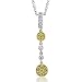 18k Two Tone Gold White and Yellow Diamond Pendant Necklace (GH, SI, 0.75 carat)