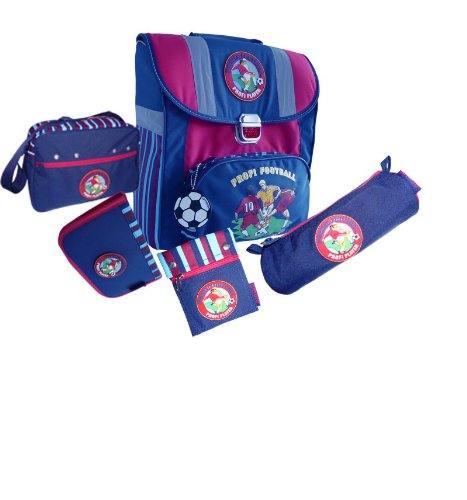 amaro Kinder Schulranzen-Set Fussball, blau, 3151-00_O8 Preisvergleich