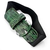 Womens Designer Green Croc Elastic Stretch Waist Belt