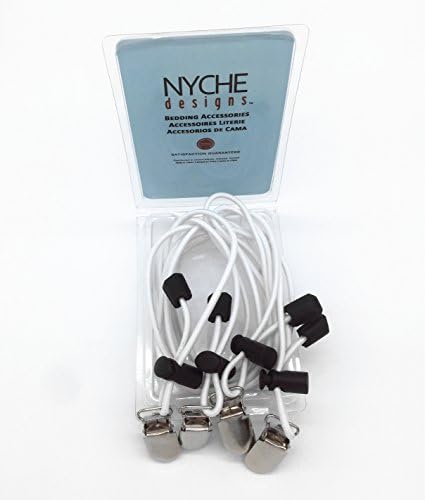 Crisscross Adjustable Heavy Duty Bed Sheet Straps Suspenders Model X1 (Set of 2, White)