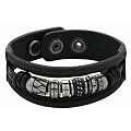 Fossil Herren-Armband Leder schwarz Beads Druckkn�pfe 19+3 cm JF86403040