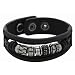 Fossil Herren-Armband Leder schwarz Beads Druckkn�pfe 19+3 cm JF86403040