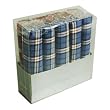 Men's 10 Piece Cotton Hankies Red / Blue Check Set Good Gift Ideas With Presentation Box MH1035