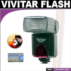 Vivitar High Power Auto Flash DF-383 with Bounce & Swivel Head For The Olympus Evolt E-30, E-300, E-330, E-410, E-420, E-450, E-500, E-510, E-520, E-620, E-1, E-3, PEN E-P1, SP-570 Digital SLR Cameras