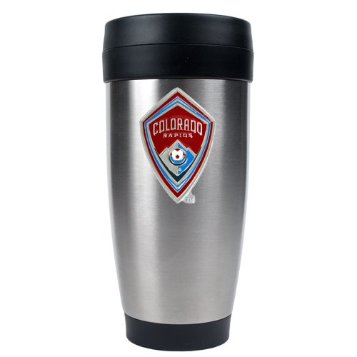 Colorado Rapids MLS 16oz Stainless Steel Travel Tumbler - Primary Team Logo