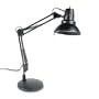 Electrix Illumination 2225Z-BK Portable Swing Arm Incandescent Desk Lamp, 28 Reach, Metal Shade/Base, Black