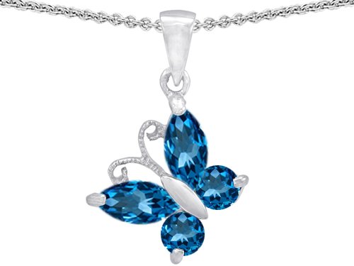 Original Star K(tm) Butterfly Pendant Made with Genuine Blue Topaz in .925 Sterling Silver Original Star K(tm) Butterfly Pendant Made with Genuine Blue Topaz in .925 Sterling Silver