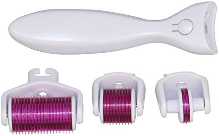 3-in-1 Facial Skin Care Needle Micro Acne Scars Derma Skin Roller Stretch Mark - Red color