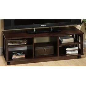 Mission - style 48w Wide - screen Tv Cart, 48W, CHESTNUT