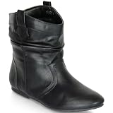 Damen Stiefelette Flat Boots Stylisch und bequem 9019 black Gr. 37
