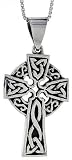 Sterling Silver Celtic Cross. 1 1/3