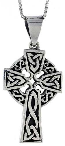 Sterling Silver Celtic Cross. 1 1/3