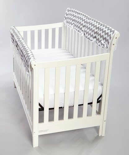 Rockingham Road Grey Chevron Set (2) Large Crib Rail Covers (Gender Nuetral)