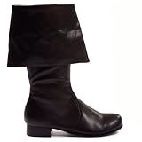 1 inch Heel (Mens Sizes) Cuffed Pirate Knee Boot Black or Brown