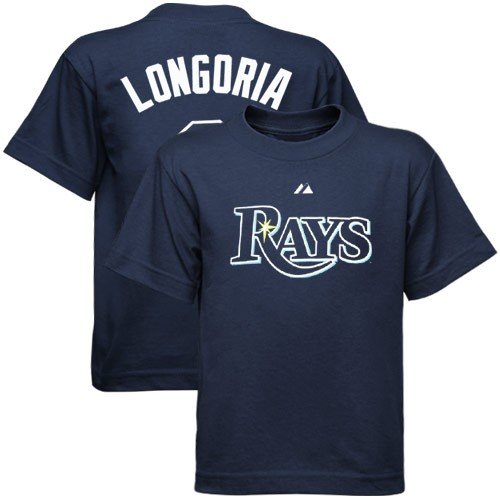 MLB Infant/Toddler Boys' Tampa Bay Devil Rays Evan Longoria Boys Tee Shirt with Player Name & Number (Navy, 4)
