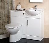 45 White Toilet and Basin Vanity Combination Unit
