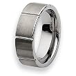 Grooved Brushed and Polished Tungsten Carbide Ring (8.0 mm) - Sizes 7-13