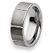 Grooved Brushed and Polished Tungsten Carbide Ring (8.0 mm) - Sizes 7-13