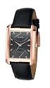Accurist MS592B Gents Stainless Steel Dual Time  Black Leather Strap Watch