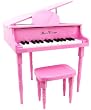 Hot Pink "Baby" Grand 30 Key Childs Piano With Bench