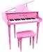 Musical Instruments : Hot Pink "Baby" Grand 30 Key Childs Piano With Bench