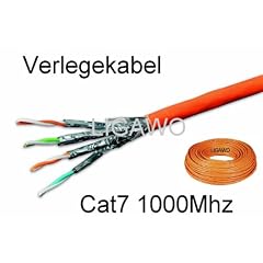 Ligawo Verlegekabel Cat7 100m - Netzwerk Cat.7 100m Installationskabel Netzwerkkabel 1000Mhz 10 Gigabit zum Anschluss an Netzwerkdosen und Patchpanels