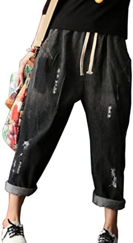 ColorsBL Women's Baggy destroyed Straight Leg Capri Denim Jeans ZS01 B (style 7)