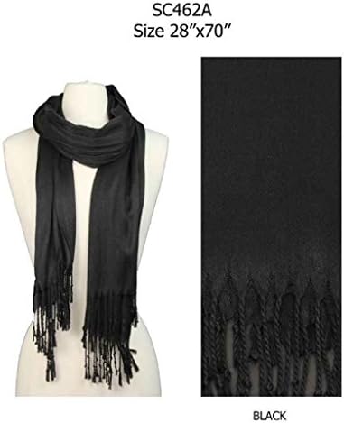 Womans Stylish Black Polyester Scarf