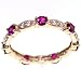 SAVE 70% Diamond Cut Signity® Stone Cubic Zirconia & Created Ruby in 14K White Gold Classic Eternity Ring by Designer Michael Valitutti - OVERSTOCK Clearance Sale!