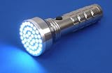 Hand Torch Ultra-Bright 42-LED Flashlight - Titanium Silver Aluminum