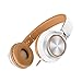 AILIHEN C8 Lightweight Headphones with Microphone and Volume Control for iPad Tablets iPhone iPod Smartphones Laptop Computer PC Mp3/4 (White/Brown)