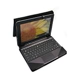Evecase Transformer Prime TF201 Leather Keyboard Portfolio Stand Case Cover - Black for ASUS Eee Pad Transformer Prime TF201 10.1-Inch Tablet