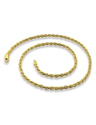14K Gold Plated Silver Rope Chain 2.8mm (16", 18" 20" 22" 24" 30" Inch Lengths)