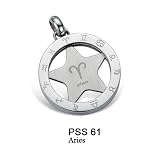 The Stainless Steel Jewellery Shop - Modern Stainless Steel Spinning Zodiac Pendant "Aries" with a FREE 2.4mm 50cm Ball Chain