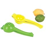 New Maxam 6pc Yellow And Green Hand Juicer Set Die Cast Aluminum Constructi ....