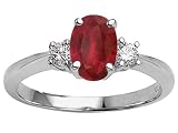 1.65 cts Genuine Oval Ruby Engagement Ring - 14kt White or Yellow Gold