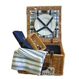 Chambray 2 Person Traditional Fitted Picnic Hamper for Wine Lovers