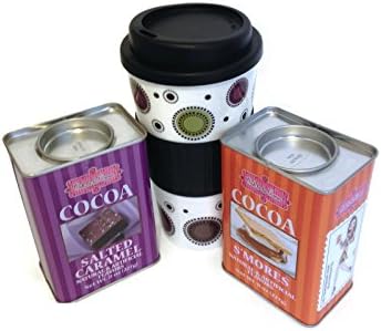 Ooh La La Salted Caramel Cocoa, Dark Chocolate Mint and Eco Style Reusable To-go Cup. Bundle: 1- Salted Caramel Cocoa 8 Oz, 1- Dark Chocolate Mint Cocoa 8oz Plus Eco Style Reusable To-go 16 Oz Cup (Cocoa S'Mores)