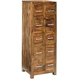 SHEESHAM HARDWOOD CUBE 10 DRAWERS CD ALMIRAH CABINET 100% HARDWOOD INDIAN FURNITURE