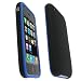 Eforcity Brand Premium Apple iPhone 3G Black / Blue Trim Silicone Skin Case Cover