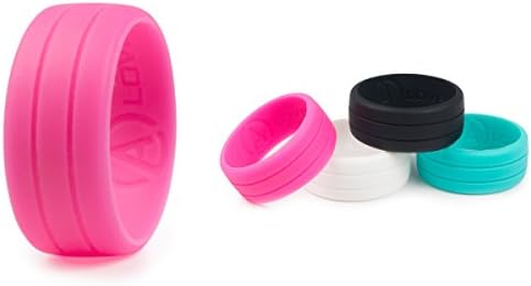 Pink Ring Size 8-Renegade Active Women's Love Armour Silicone Wedding Ring-Perfect Fit Guarantee on rings-Stylish Design for Women-Best Safety Bands for Conquering Life's Challenges
