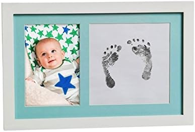 Blossoms &amp; Buds Baby 4x6 Blue Photo Frame and Ink Imprint Kit