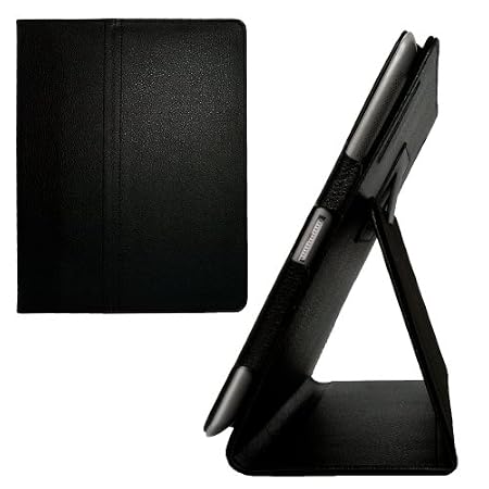 iPad 3eme generation iPad 2 Housse en cuir pour Apple iPad 2 avec rabat/stand de positionnement support et le sort de veille (Black)