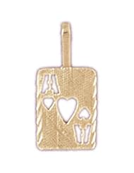 Dazzlers Solid 14k Gold Ace Heart Charm Pendant Available in three colors from jewelsberry (weights: 0.6 grams only)