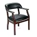 Boss Captain's Guest Arm Chair Without Casters, Black Vinyl