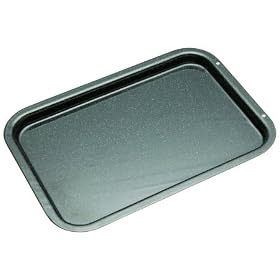 Master Class Vitreous Enamel Roasting Tray, 34cm x 25cm x 2.5cm, Labelled