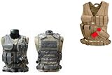 Tactical Crossdraw Vest w/Pistol Belt--TAN